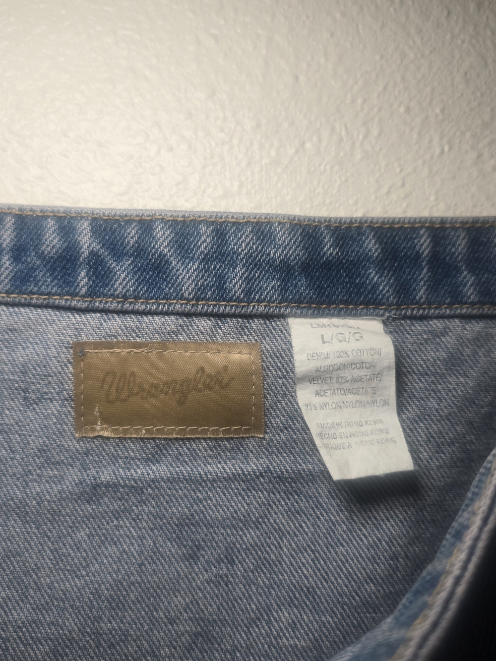 Vintage Wrangler Womans Denim And Cream Velvet Crop Top Sz LG NWT - Picture 5 of 7